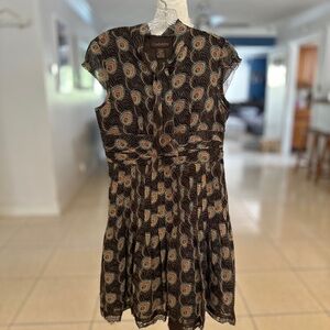 Chadwicks Black and Tan V-Neck Sundress